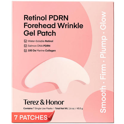 Revitalize Your Skin with Retinol PDRN Forehead Wrinkle Patches - Korean Hydrogel Mask for a Youthful Glow, 7 Sheets