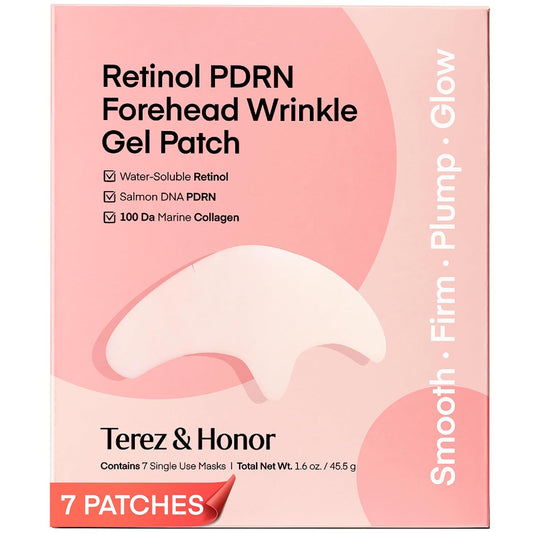 Revitalize Your Skin with Retinol PDRN Forehead Wrinkle Patches - Korean Hydrogel Mask for a Youthful Glow, 7 Sheets