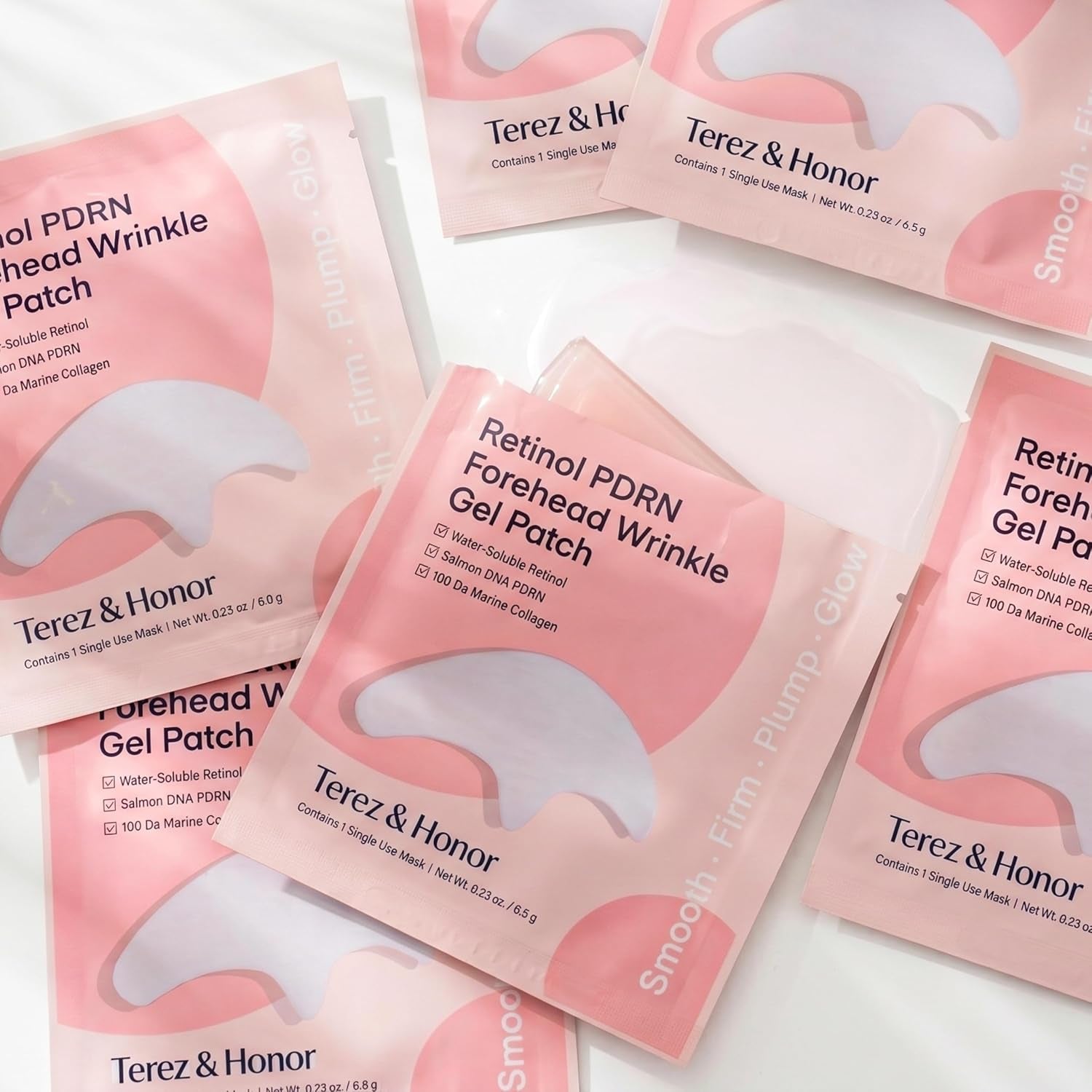 Revitalize Your Skin with Retinol PDRN Forehead Wrinkle Patches - Korean Hydrogel Mask for a Youthful Glow, 7 Sheets