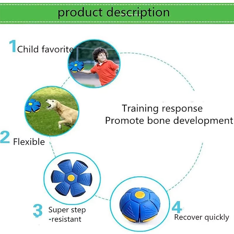 Pet Magic UFO Ball Dog Treading Ball Foot Treading Ball Light Deformation Vent to Decompress Parent-Child Interaction